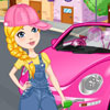 Clean my pink new beetle